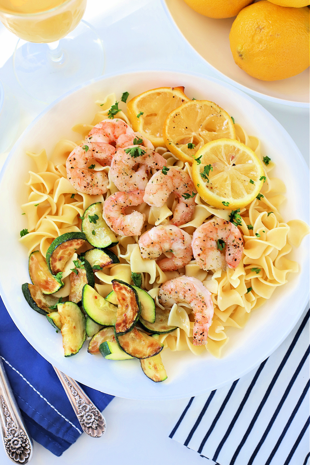It couldn't be easier or tastier to make one pan lemon shrimp. A quick and easy recipe using butter and Italian Seasoning Mix then baked.