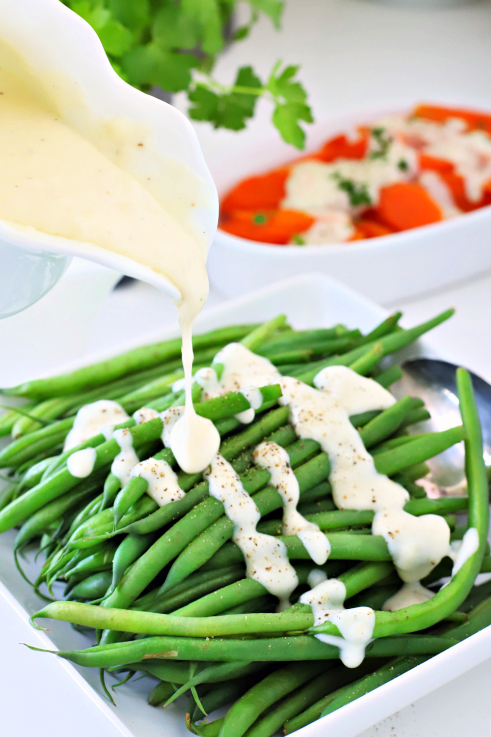 No more boring veggies! Kick up the flavor of your carrots, green beans and broccoli with a quick and easy recipe for creamy cheese sauce. Add to your weeknight or holiday meals like Easter, Thanksgiving and Christmas dinner.