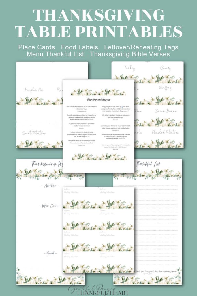 Brighten your holiday with this sweet bundle collection of Thanksgiving table printables. Free PDF for you to print and use in your home.
