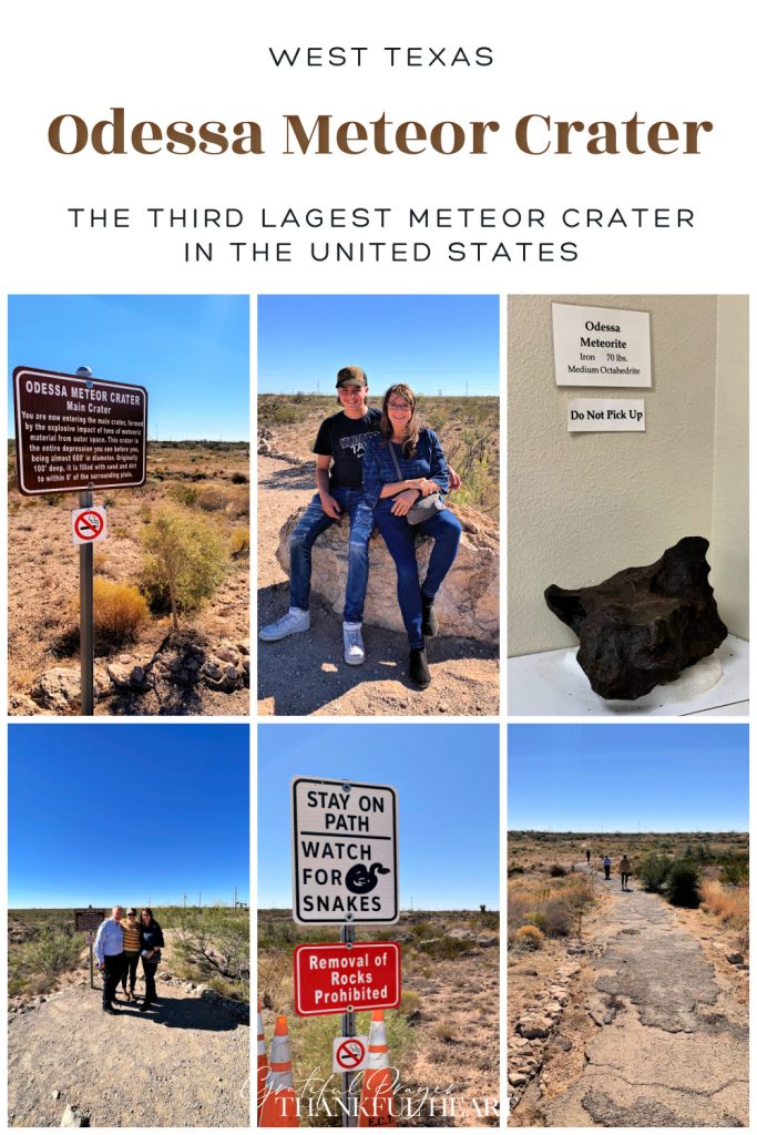 West Texas travel to the Odessa Meteor Crater, the third largest meteor crater in the United States, is located ten miles southwest of Odessa