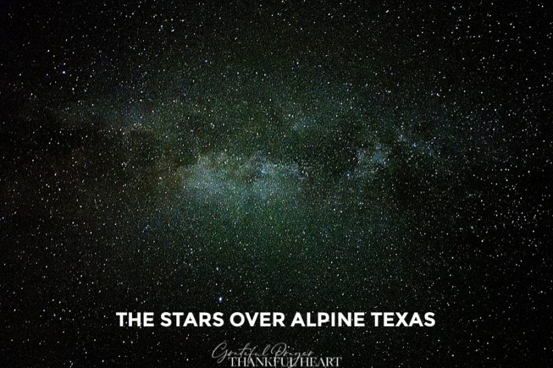 Night time stars over the dark Alpine Texas sky