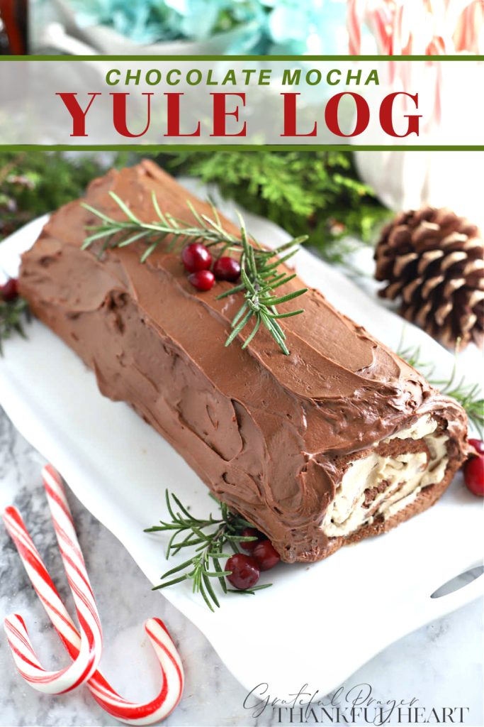 Visually beautiful, festive and delicious, Christmas yule log, filled with a mocha filling and chocolate frosting is a very special cake!