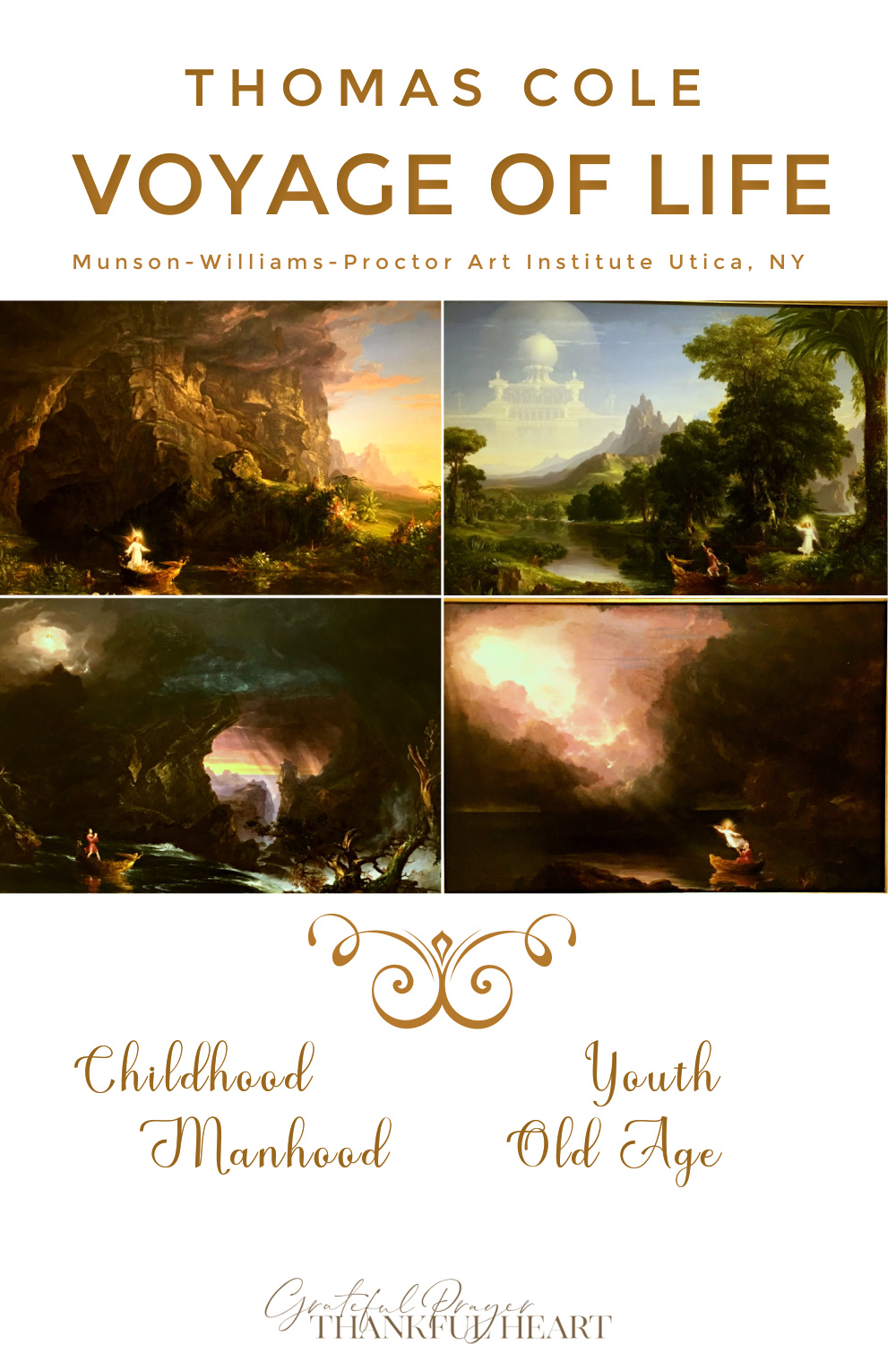 Thomas Cole Voyage of Life series of paintings Munson art institute 