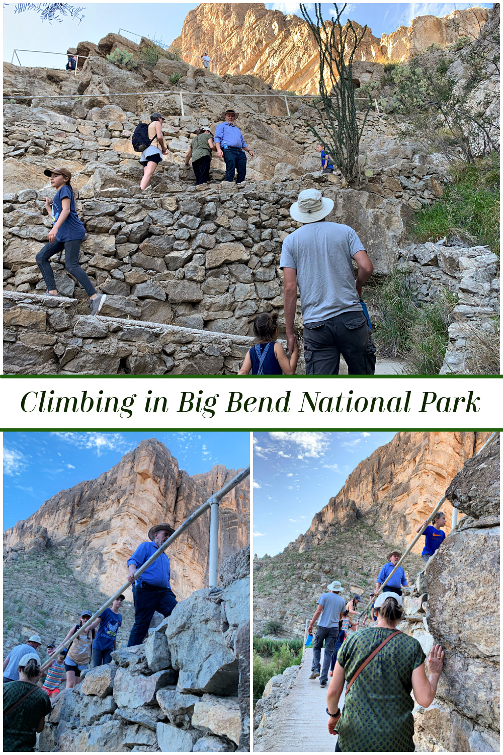 Climbing and hiking in Big Bend National Park wit family and kids.