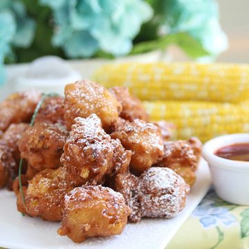 Easy recipe for old fashioned corn fritters. A great summer appetizer or side with burgers, hotdogs, and grilled chicken.