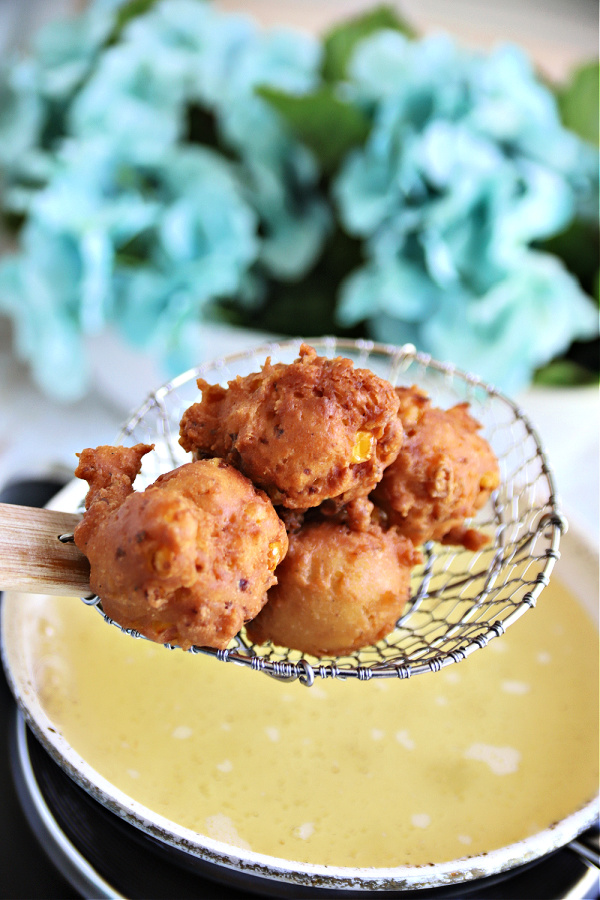Easy recipe for old fashioned corn fritters. A great summer appetizer or side with burgers, hotdogs, and grilled chicken.